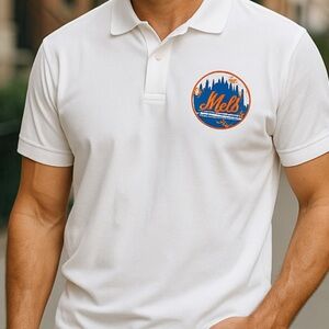 Mets baseball team logo embroidered polo shirt 2xl